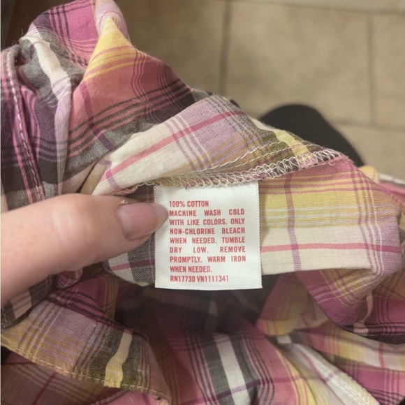 Mossimo Supply Co. Pink and Yellow Plaid Shirt - Picture 2 of 8
